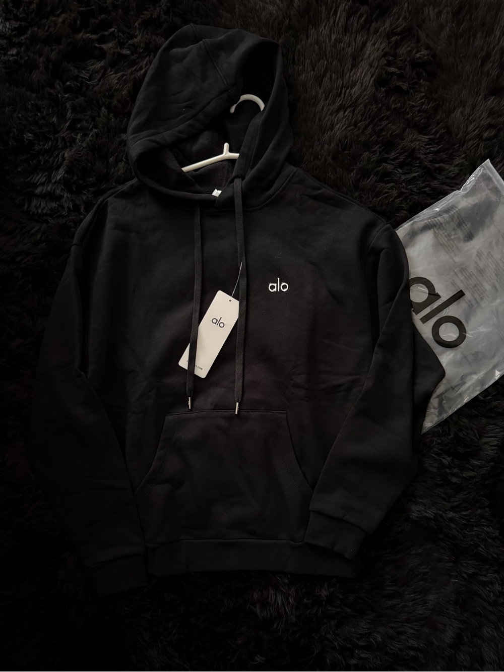 ALO Yoga Black Men's Hoodie with Subtle Logo
